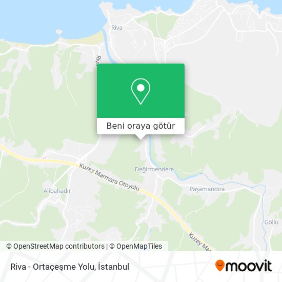 Riva -  Ortaçeşme Yolu harita