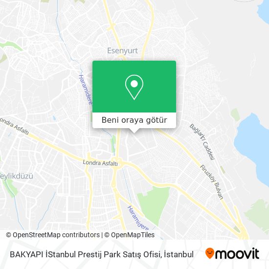 BAKYAPI İStanbul Prestij Park Satış Ofisi harita