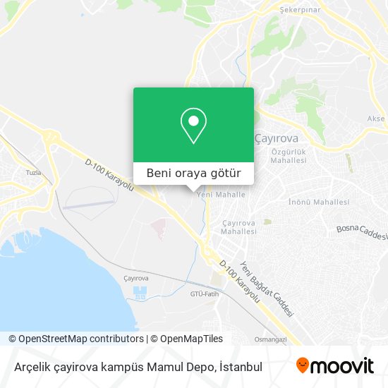 Arçelik çayirova kampüs Mamul Depo harita