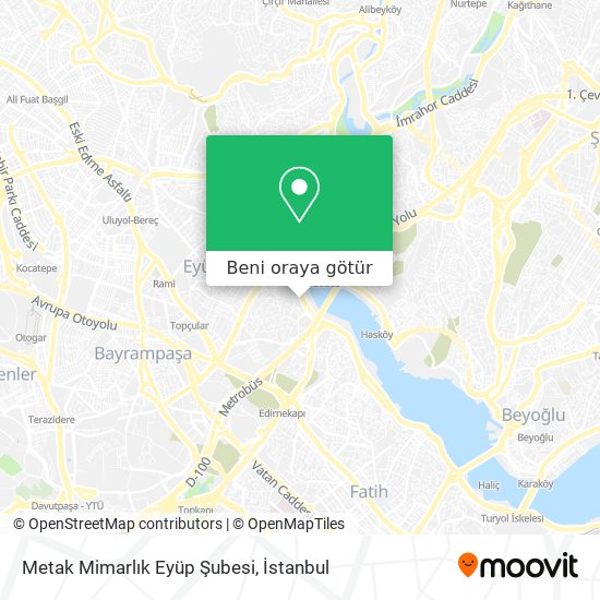 Metak Mimarlık Eyüp Şubesi harita
