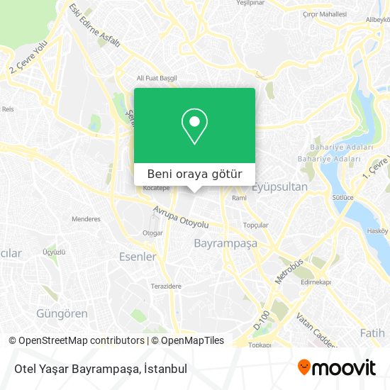 Otel Yaşar Bayrampaşa harita
