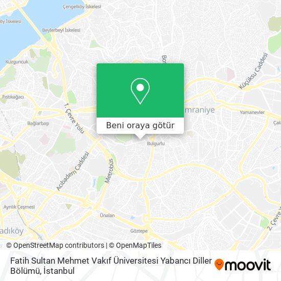 Fatih Sultan Mehmet Vakıf Üniversitesi Yabancı Diller Bölümü harita