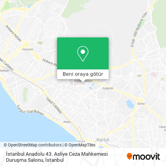 İstanbul Anadolu 43. Asliye Ceza Mahkemesi Duruşma Salonu harita