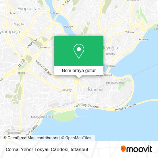 Cemal Yener Tosyalı Caddesi harita