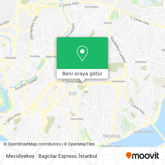 Mecidiyekoy - Bagcilar Express harita