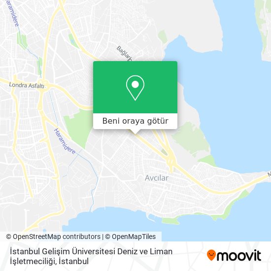 İstanbul Gelişim Üniversitesi Deniz ve Liman İşletmeciliği harita