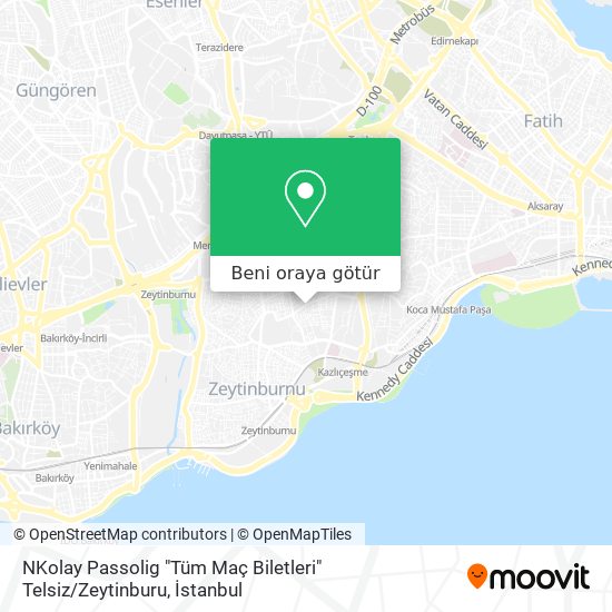 NKolay Passolig "Tüm Maç Biletleri" Telsiz / Zeytinburu harita