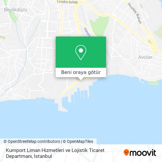 Kumport Liman Hizmetleri ve Lojistik Ticaret Departmanı harita