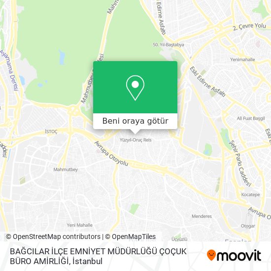 BAĞCILAR İLÇE EMNİYET MÜDÜRLÜĞÜ ÇOÇUK BÜRO AMİRLİĞİ harita