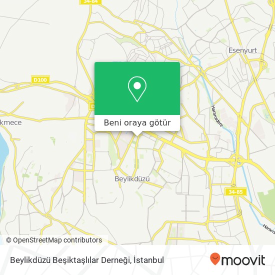 Beylikdüzü Beşiktaşlılar Derneği harita