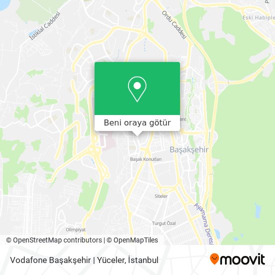 Vodafone Başakşehir | Yüceler harita