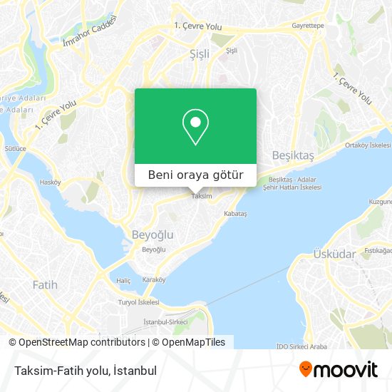 Taksim-Fatih yolu harita