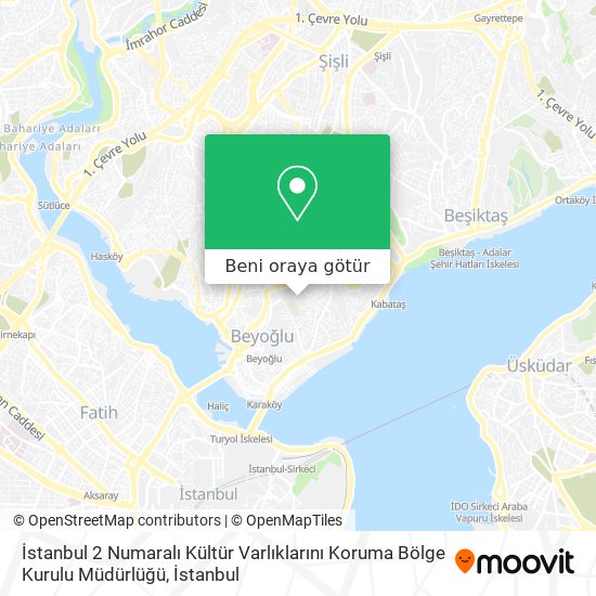 İstanbul 2 Numaralı Kültür Varlıklarını Koruma Bölge Kurulu Müdürlüğü harita