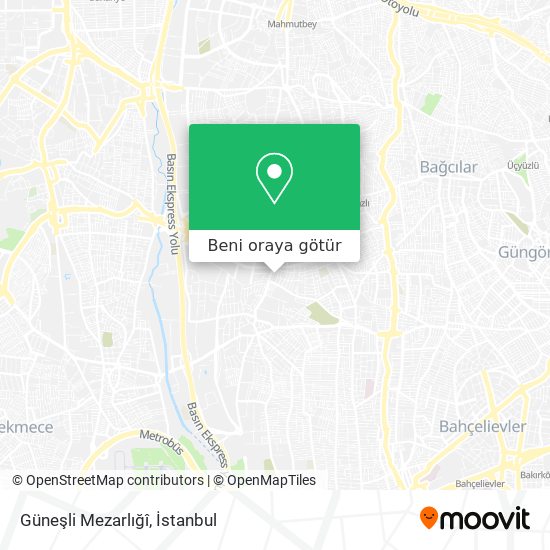 Güneşli Mezarlığî harita