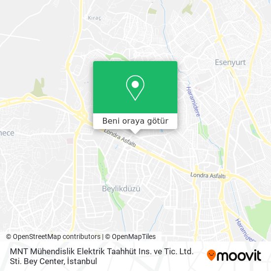 MNT Mühendislik Elektrik Taahhüt Ins. ve Tic. Ltd. Sti. Bey Center harita