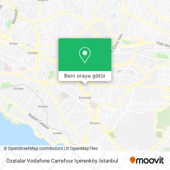Özatalar Vodafone Carrefour İçerenköy harita