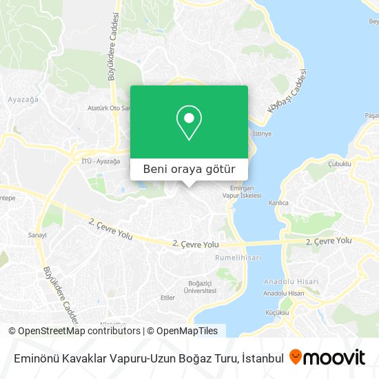 Eminönü Kavaklar Vapuru-Uzun Boğaz Turu harita