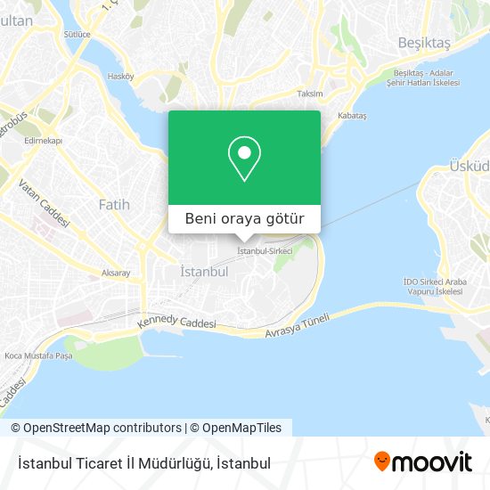 İstanbul Ticaret İl Müdürlüğü harita