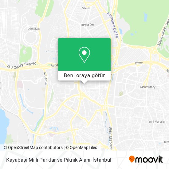 Kayabaşı Milli Parklar ve Piknik Alanı harita