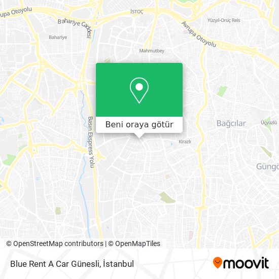 Blue Rent A Car Günesli harita