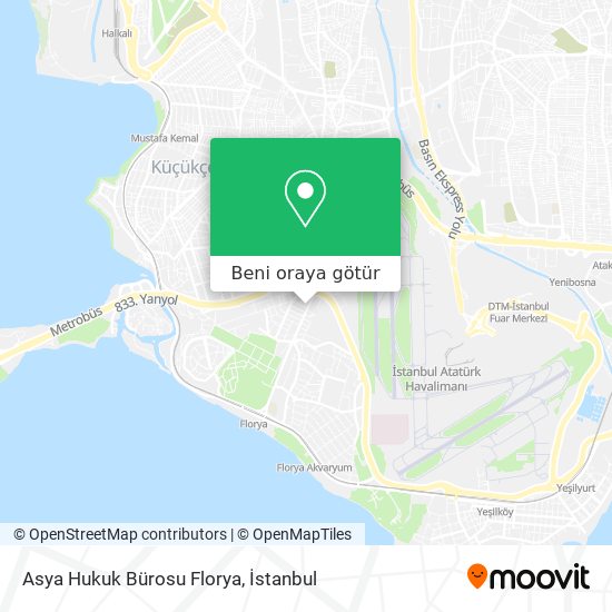 Asya Hukuk Bürosu Florya harita