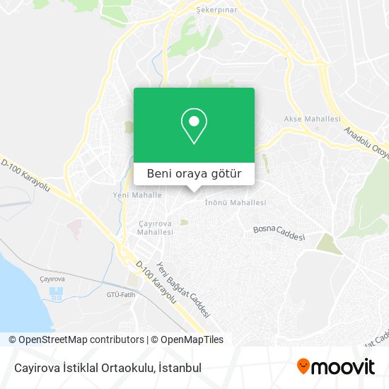 Cayirova İstiklal Ortaokulu harita