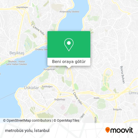 metrobüs yolu harita