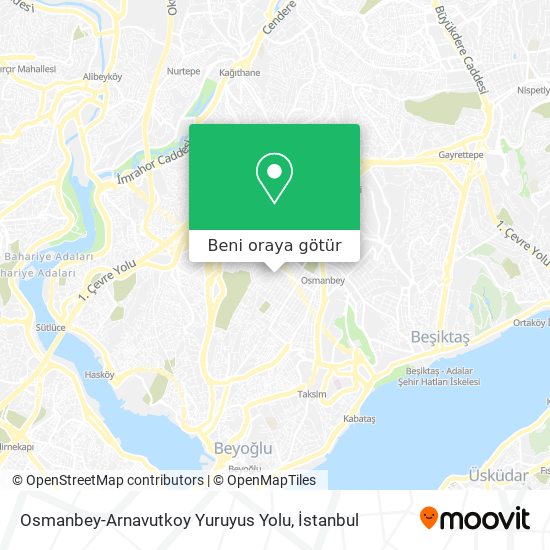 Osmanbey-Arnavutkoy Yuruyus Yolu harita