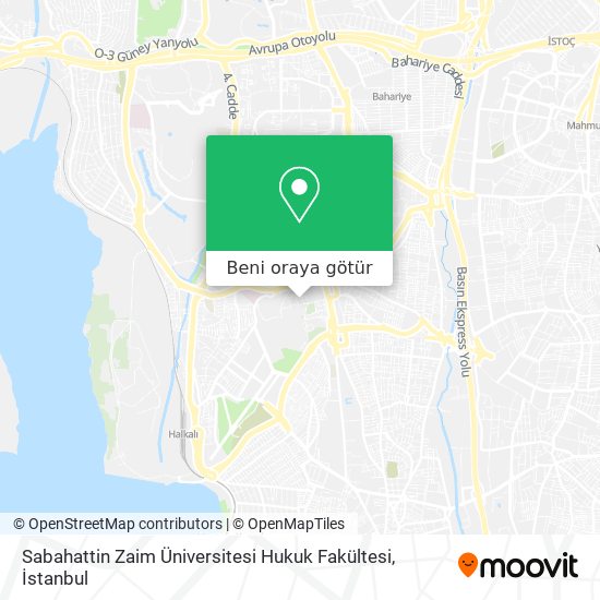 Sabahattin Zaim Üniversitesi Hukuk Fakültesi harita