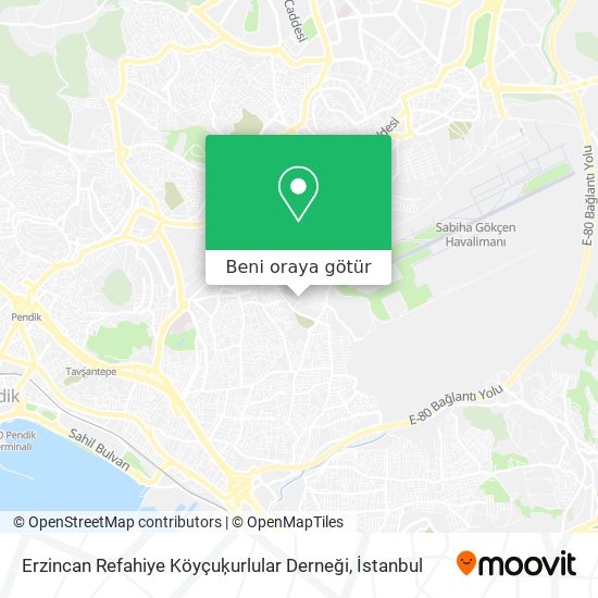 Erzincan Refahiye Köyçuķurlular Derneği harita