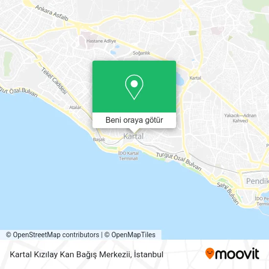 Kartal Kızılay Kan Bağış Merkezii harita