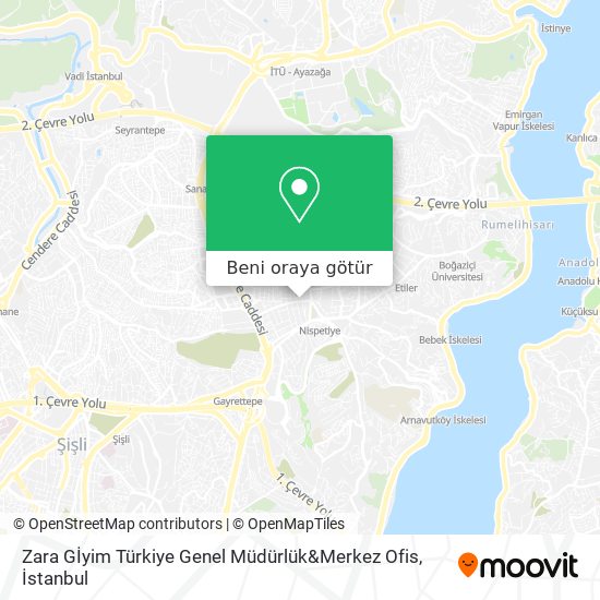 Zara Gİyim Türkiye Genel Müdürlük&Merkez Ofis harita
