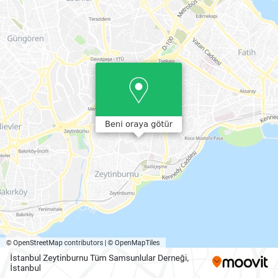 İstanbul Zeytinburnu Tüm Samsunlular Derneği harita