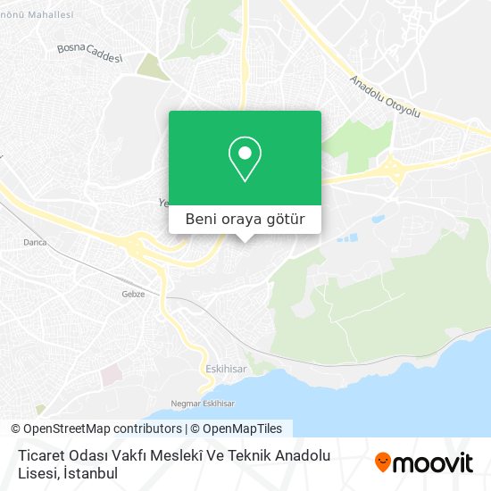 Ticaret Odası Vakfı Meslekî Ve Teknik Anadolu Lisesi harita