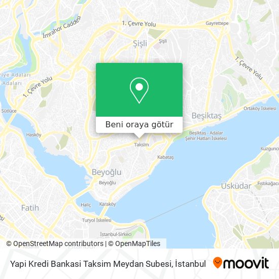Yapi Kredi Bankasi Taksim Meydan Subesi harita