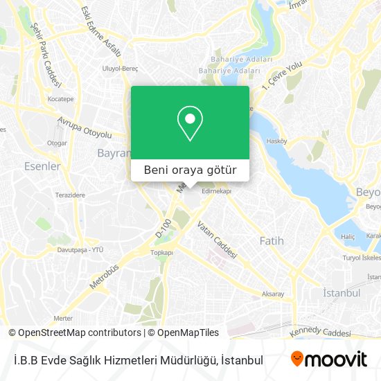 İ.B.B Evde Sağlık Hizmetleri Müdürlüğü harita