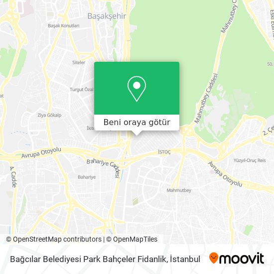 Bağcılar Belediyesi Park Bahçeler Fidanlik harita
