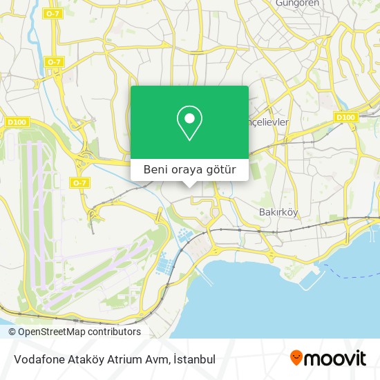 Vodafone Ataköy Atrium Avm harita