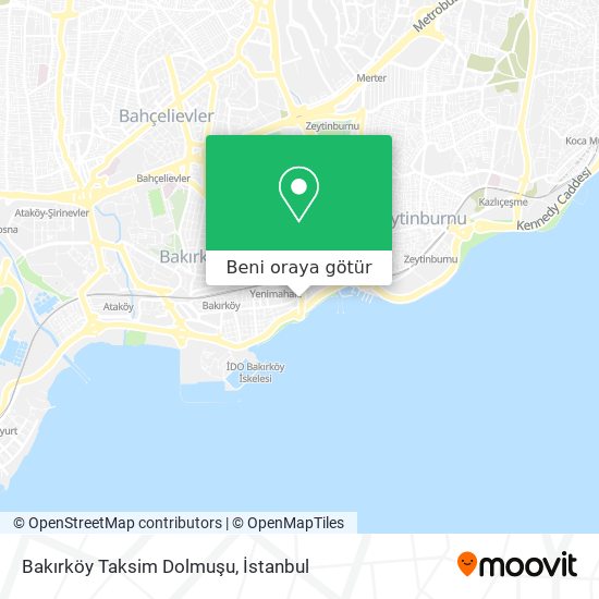 Bakırköy Taksim Dolmuşu harita