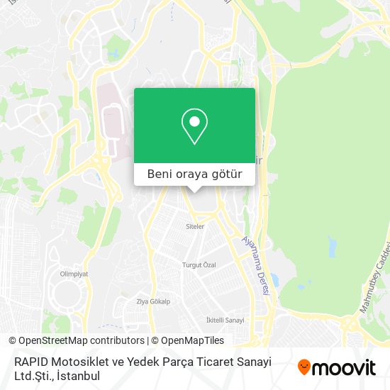 RAPID Motosiklet ve Yedek Parça Ticaret Sanayi Ltd.Şti. harita