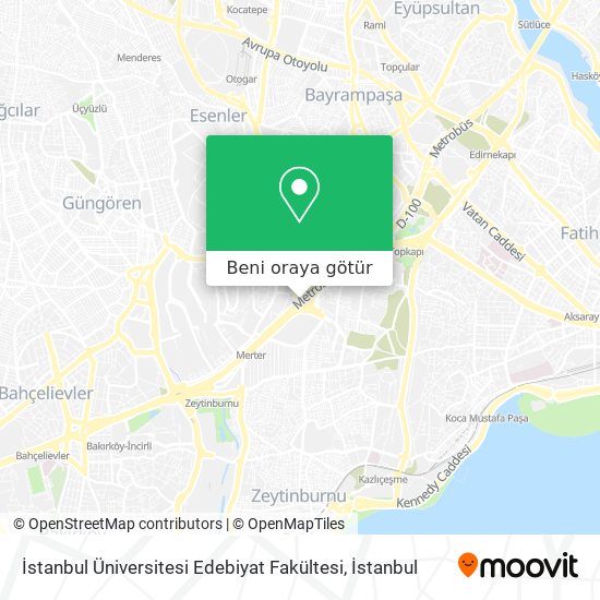İstanbul Üniversitesi Edebiyat Fakültesi harita