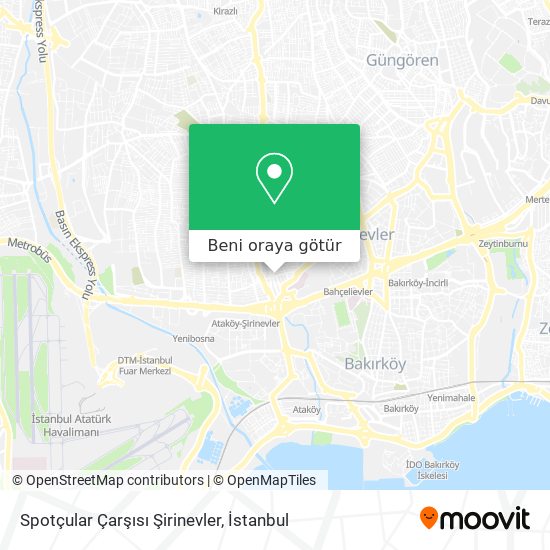 Spotçular Çarşısı Şirinevler harita
