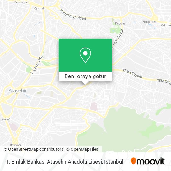 T. Emlak Bankasi Atasehir Anadolu Lisesi harita