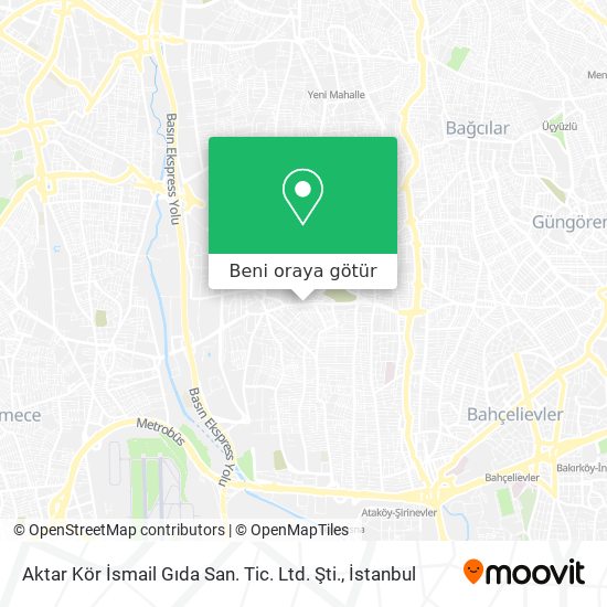 Aktar Kör İsmail Gıda San. Tic. Ltd. Şti. harita
