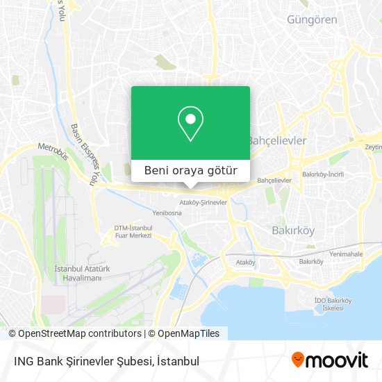 ING Bank Şirinevler Şubesi harita