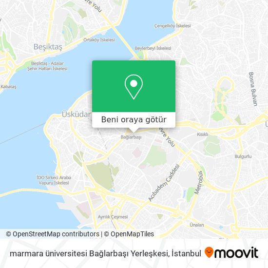 marmara üniversitesi Bağlarbaşı Yerleşkesi harita