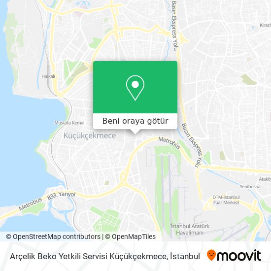 Arçelik Beko Yetkili Servisi Küçükçekmece harita