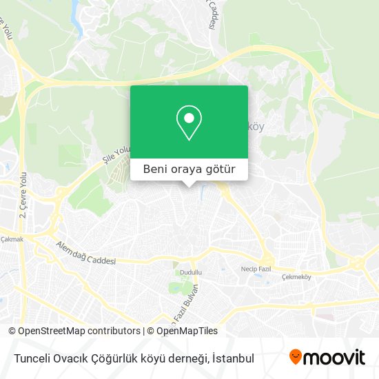 Tunceli Ovacık Çöğürlük köyü derneği harita
