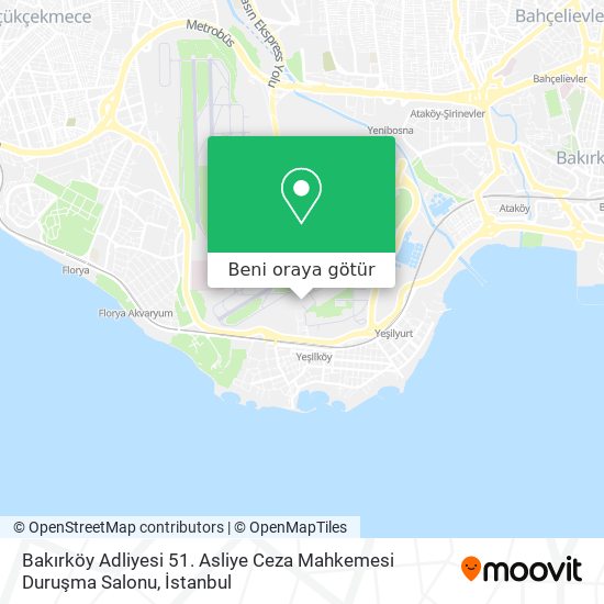 Bakırköy Adliyesi 51. Asliye Ceza Mahkemesi Duruşma Salonu harita