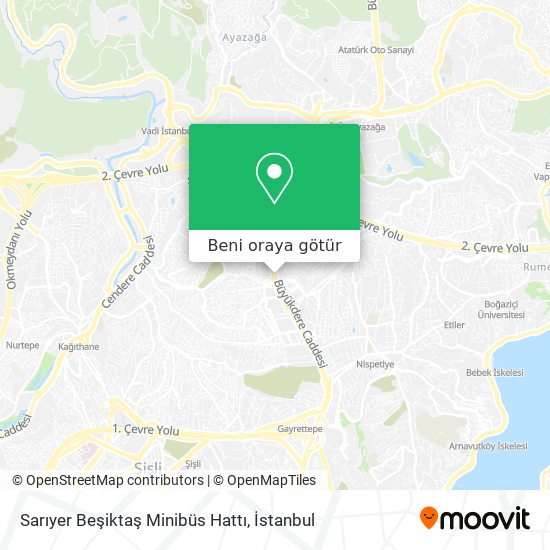 Sarıyer Beşiktaş Minibüs Hattı harita
